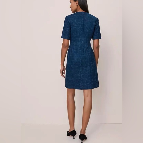 NWT ANN TAYLOR Tweed Crew Neck Shift Dress - Picture 2 of 3